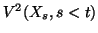 $ V^2(X_s, s<t)$