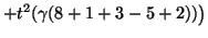 $\displaystyle +t^2({\gamma}(8+1+3-5+2))\bigr)$