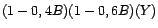 $\displaystyle \forall t\in{\mathbb{Z}},\ \ Y_t=0,4Y_{t-1}+{\varepsilon}'_t+1,5X_t $