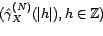 \begin{displaymath} \hat{\gamma}_X^{(N)}{}'(h)=\left\{ \begin{array}{l} \display... ...)\mbox{ si }0\leq h\leq N\ 0\mbox{ sinon} \end{array}\right. \end{displaymath}