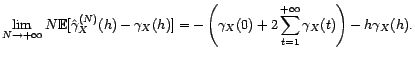$ (\hat{\gamma}_X^{(N)}(\vert h\vert),h\in{\mathbb{Z}})$