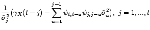 $\displaystyle {\psi}_{t,t-j}$