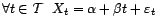 $\displaystyle \forall t\in{\cal T}\ \ X_t={\alpha}+{\beta} t+{\varepsilon}_t $