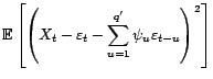 $\displaystyle X_t+\sum_{v\geq 1}{\eta}_vX_{t-v}={\varepsilon}_t $