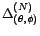 $\displaystyle {}^tS_{({\theta},{\phi})}^{(N)}.{\sigma}^2{\Delta}_{({\theta},{\phi})}^{(N)}S_{({\theta},{\phi})}^{(N)}$