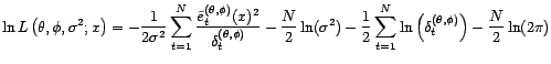 $\displaystyle \det\left({\Delta}_{({\theta},{\phi})}^{(N)}\right)=\prod_{t=1}^N{\delta}_t^{({\theta},{\phi})}$