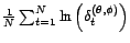 $ \ln\left({\delta}_t^{({\theta},{\phi})}\right)$