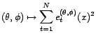 $\displaystyle e_t^{\left({\theta},{\phi}\right)}(x)=x_t+\sum_{i=1}^{t-1}{\eta}_{i}^{\left({\theta},{\phi}\right)}x_{t-i}, $