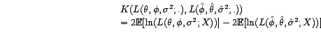 $ L(\hat{\phi},\hat{\theta},\hat{\sigma}^2;.)$