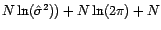 $ -2\ln L(\hat{\theta},\hat{\phi},\hat{\sigma}^2;x)$