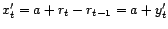 $ x'=(1-B)(x)$