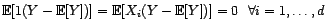 $\displaystyle Y-{\mathbb{E}}[Y]\in V(1,X_1,\ldots,X_d)^\bot$