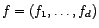 $ e=(e_1,\ldots,e_d)$
