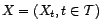 $ X=(X_t,t\in{\cal T})$