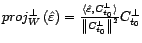 $ proj^\bot_{W}\left(\hat{\varepsilon}\right)=\frac{\langle\hat{\varepsilon},C_{t_0}^\bot\rangle}{\left\Vert C^\bot_{t_0}\right\Vert^2}C_{t_0}^\bot$