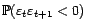 $ \P({\varepsilon}_t{\varepsilon}_{t+1}<0)$
