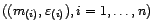 $ ((m_{(i)},{\varepsilon}_{(i)}),i=1,\ldots,n)$