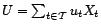 $ U=\sum_{t\in{\cal T}}u_tX_t$