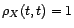 $ {\rho}_X(t,t)=1$