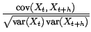 $\displaystyle {\rho}_X(t,t+h)$