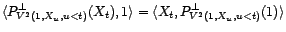 $\displaystyle {\mathbb{E}}\left[{\varepsilon}_t\right]=\langle{\varepsilon}_t,1\rangle=\langle X_t,1\rangle-\langle P^\bot_{V^2(1,X_u,u<t)}(X_t),1\rangle $