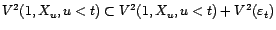 $ V^2(1,X_u,u\leq t)=V^2(1,X_u,u<t)+V^2(X_t)$
