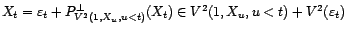 $ V^2(1,X_u,u<t)\subset V^2(1,X_u,u<t)+V^2({\varepsilon}_t)$