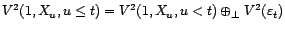 $ V^2(1,X_u,u\leq t)\subset V^2(1,X_u,u<t)+V^2({\varepsilon}_t)$