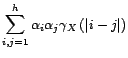 $\displaystyle \sum_{i,j=1}^h{\alpha}_i{\alpha}_j\mathop{\hbox{\upshape {cov}}}\nolimits \left(X_{t-i},X_{t-j}\right)$