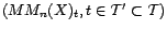$ (MM_{n}(X)_t,t\in{\cal T}'\subset{\cal T})$