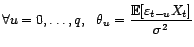 $ {\mathbb{E}}[{\varepsilon}_{t-u}X_t]$
