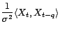 $\displaystyle \frac{1}{\sigma^2}{\mathbb{E}}[X_t,{\varepsilon}_{t-q}]=\frac{1}{\sigma^2}\langle X_t,X_{t-q}-P^\bot_{V^2(X_u,u<t-q)}(X_{t-q})\rangle$
