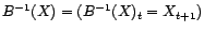 $ B^{-1}(x)=(B^{-1}(x)_t=x_{t+1})$