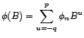 $ B^{-1}(X)=(B^{-1}(X)_t=X_{t+1})$