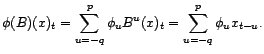 $ B^u(x)_t=x_{t-u}$