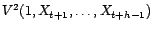 $\displaystyle P^\bot_{V^2(1,X_{t+1},\ldots,X_{t+h})}(X_{t})={\alpha}_0^{(h)}+{\alpha}_1^{(h)}X_{t+1}+\cdots+{\alpha}_{h}^{(h)}X_{t+h} $