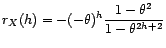 $\displaystyle \forall p\in{\mathbb{Z}}\ \ X_p={\varepsilon}_p-{\theta}{\varepsilon}_{p-1} $