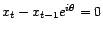 $ x_0-x_{-1}e^{i{\theta}}=1$