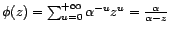 $ \sum_{u=0}^{+\infty}\vert{\alpha}^{-u}\vert<+\infty$