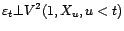 $\displaystyle -P^\bot_{V^2(1,X_{t-1},\ldots,X_{t-p-h})}\left({\phi}_1X_{t-1}+\cdots+{\phi}_pX_{t-p}\right)$